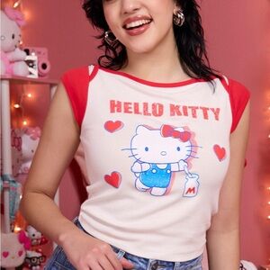 Hello Kitty Red and White Shirt